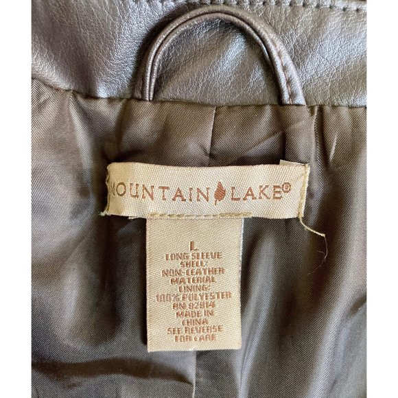 Vintage 100% Leather Y2K Chocolate Brown Blazer Jacket - Picture 8 of 9